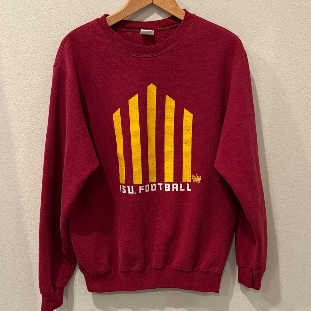Iowa State Cyclones Jack Trice Red ISU Football Crewneck‎ Sweatshirt Size Medium